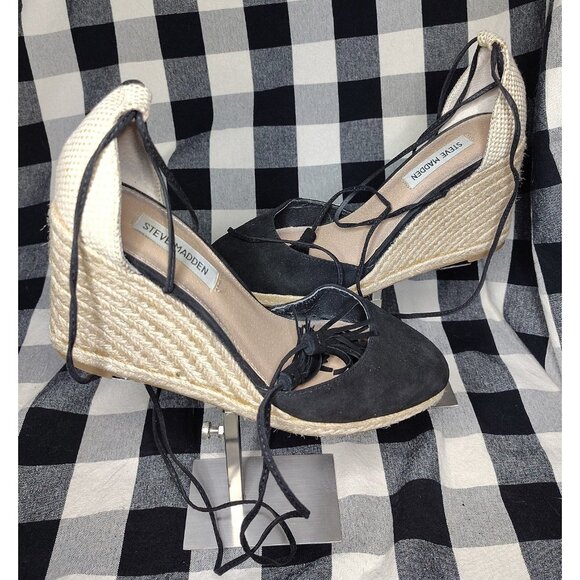 Steve Madden Bestow Suede Espadrille Sandals Size 8.5 Y29 - Picture 3 of 6